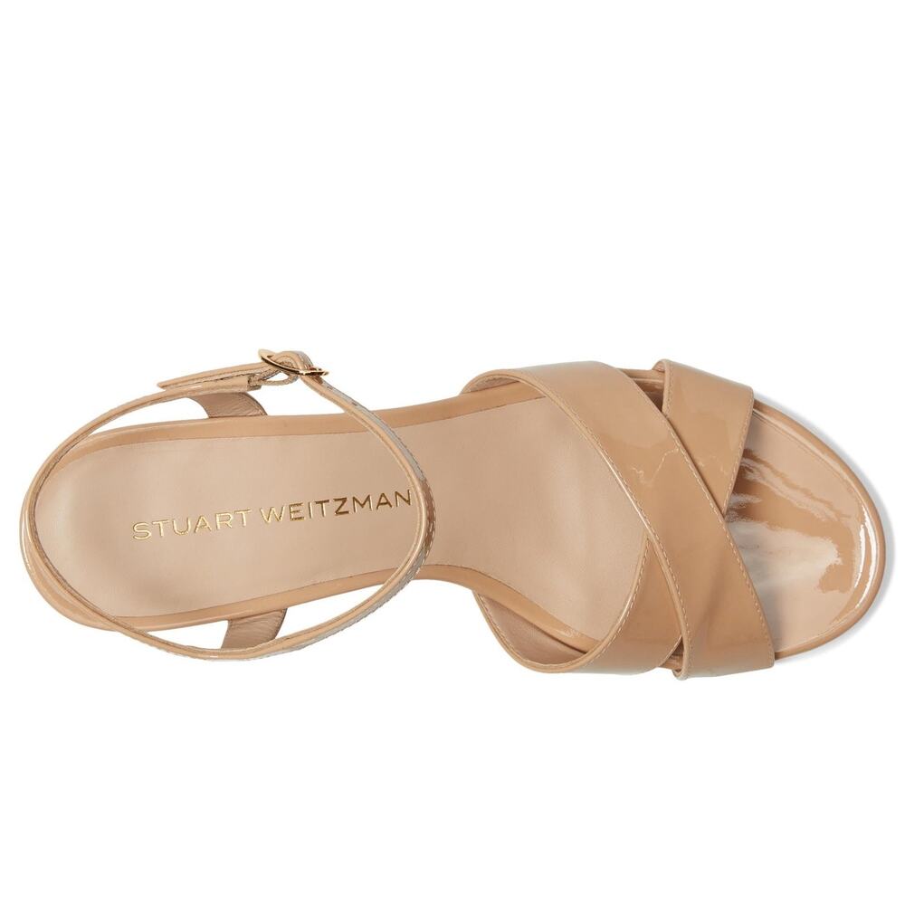 STUART WEITZMAN DAYNA DEMI WEDGES FOR WOMEN -LEATHER INSOLE ADOBE 9 - Picture 2 of 7